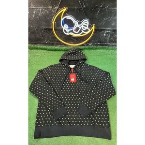 NWT True Religion Black Gold‎ Monogram Logo AOP Pullover Hoodie Mens Size 3XL